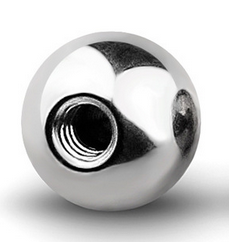 Bal met M1,6 schroefdraad D=6mm , set van 10 stuks Ti-gr23
